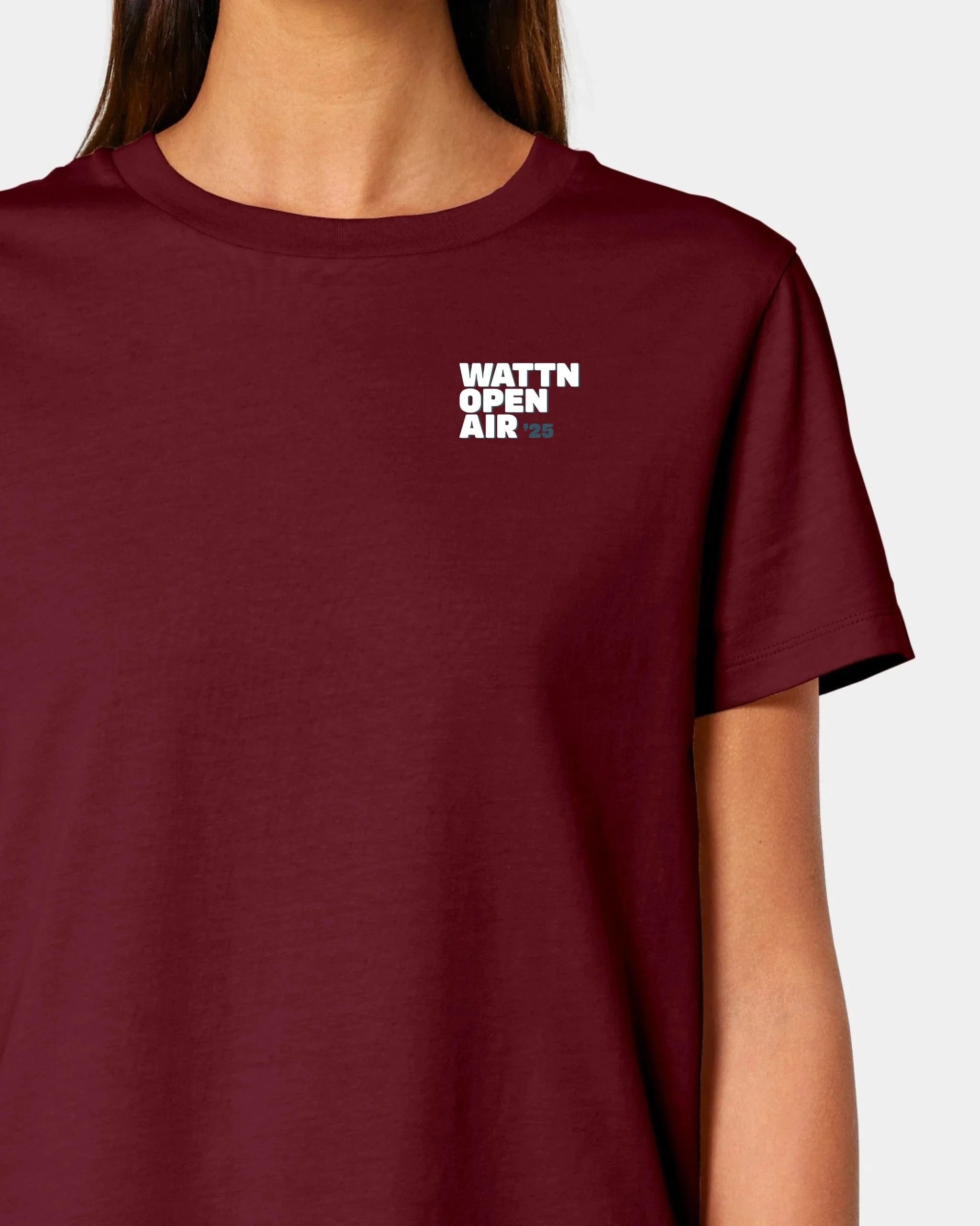 Schmidt Digitaldruck GmbH T-Shirt "Wattn Open Air" Damen / Burgundy / XS - aus nachhaltiger und fairer Produktion
