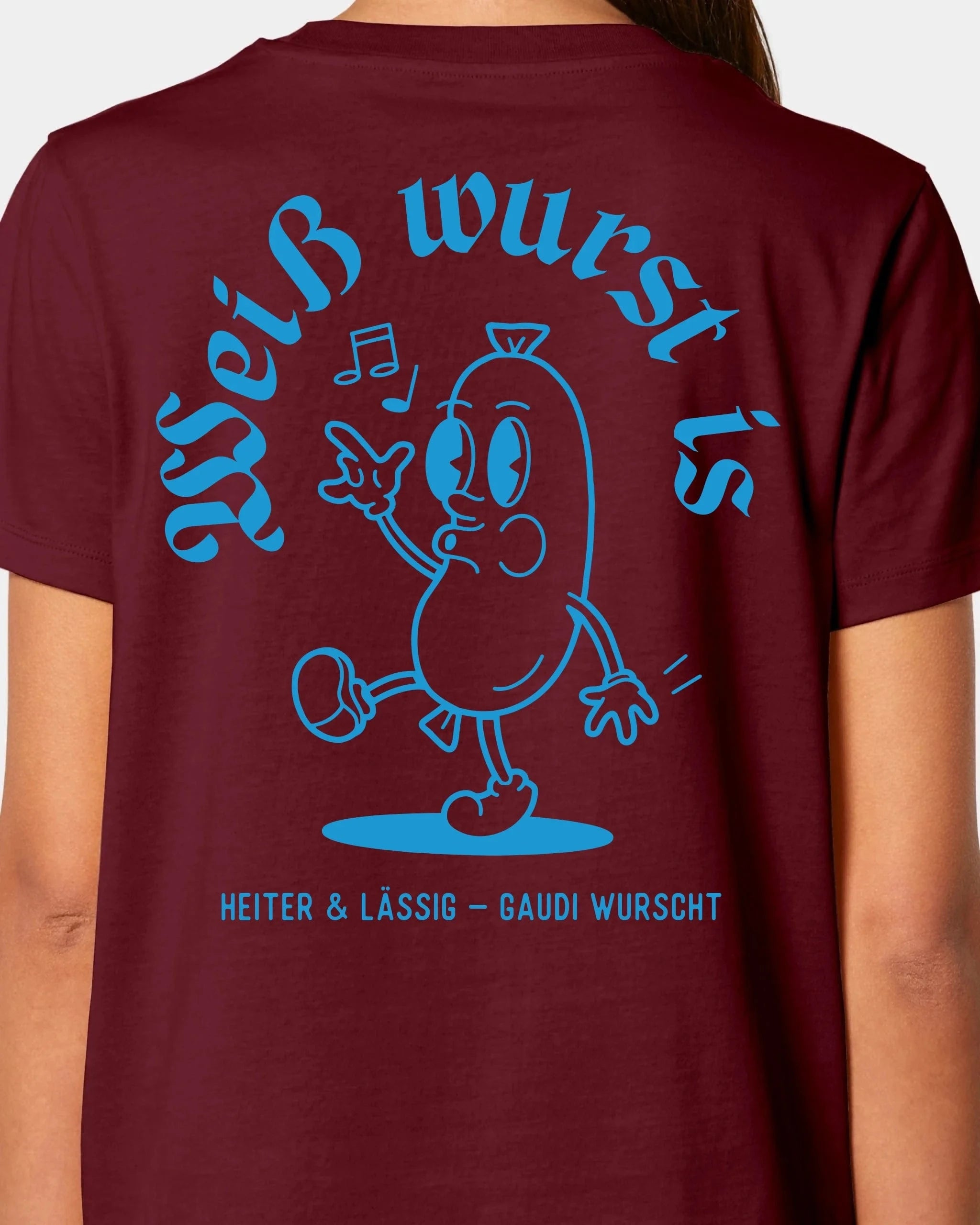 Schmidt Digitaldruck GmbH T-Shirt "Weißwurst" Damen / Burgundy / XS - aus nachhaltiger und fairer Produktion