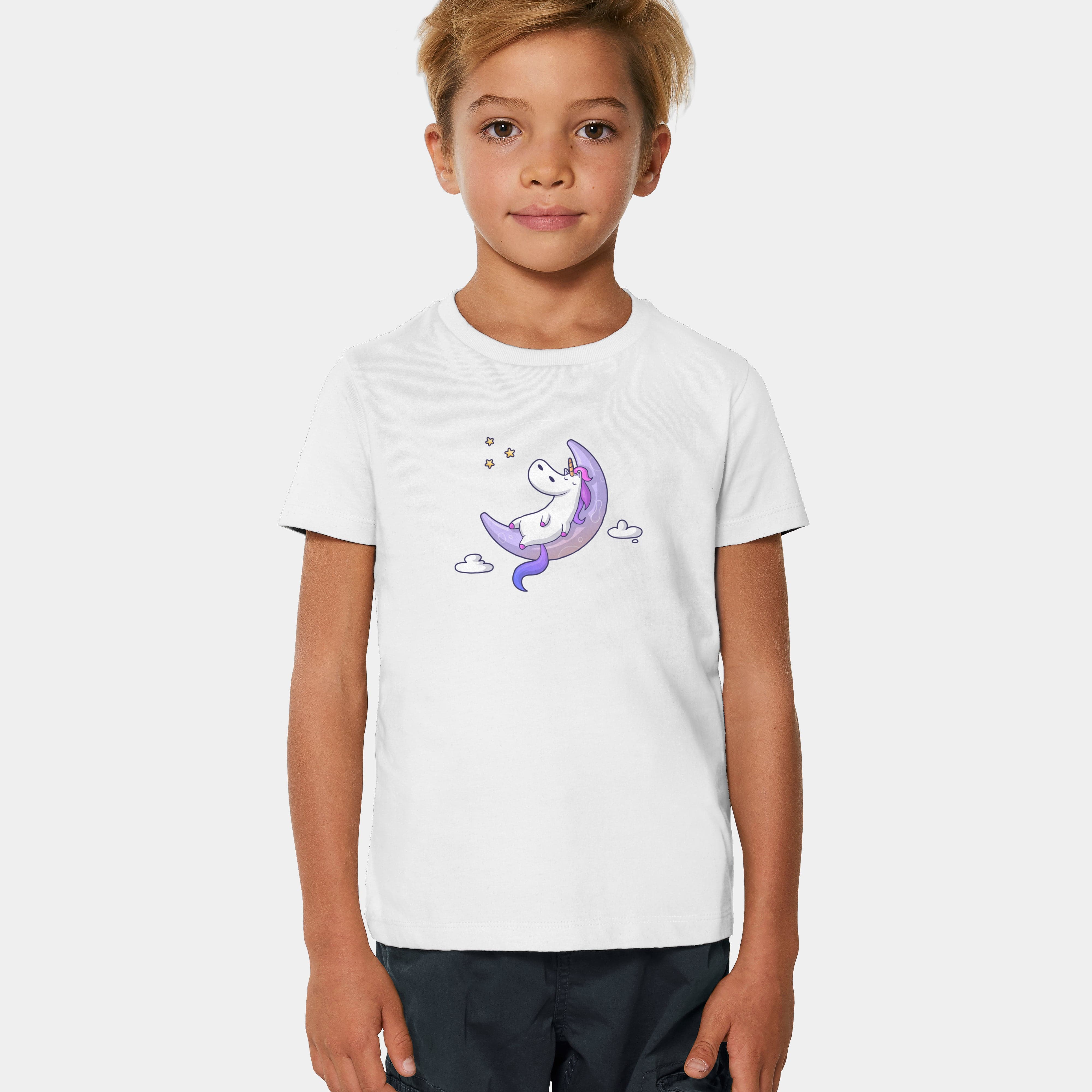 HEITER & LÄSSIG T-Shirt "Einhorn gechillt" 98/104 / weiß - aus nachhaltiger und fairer Produktion
