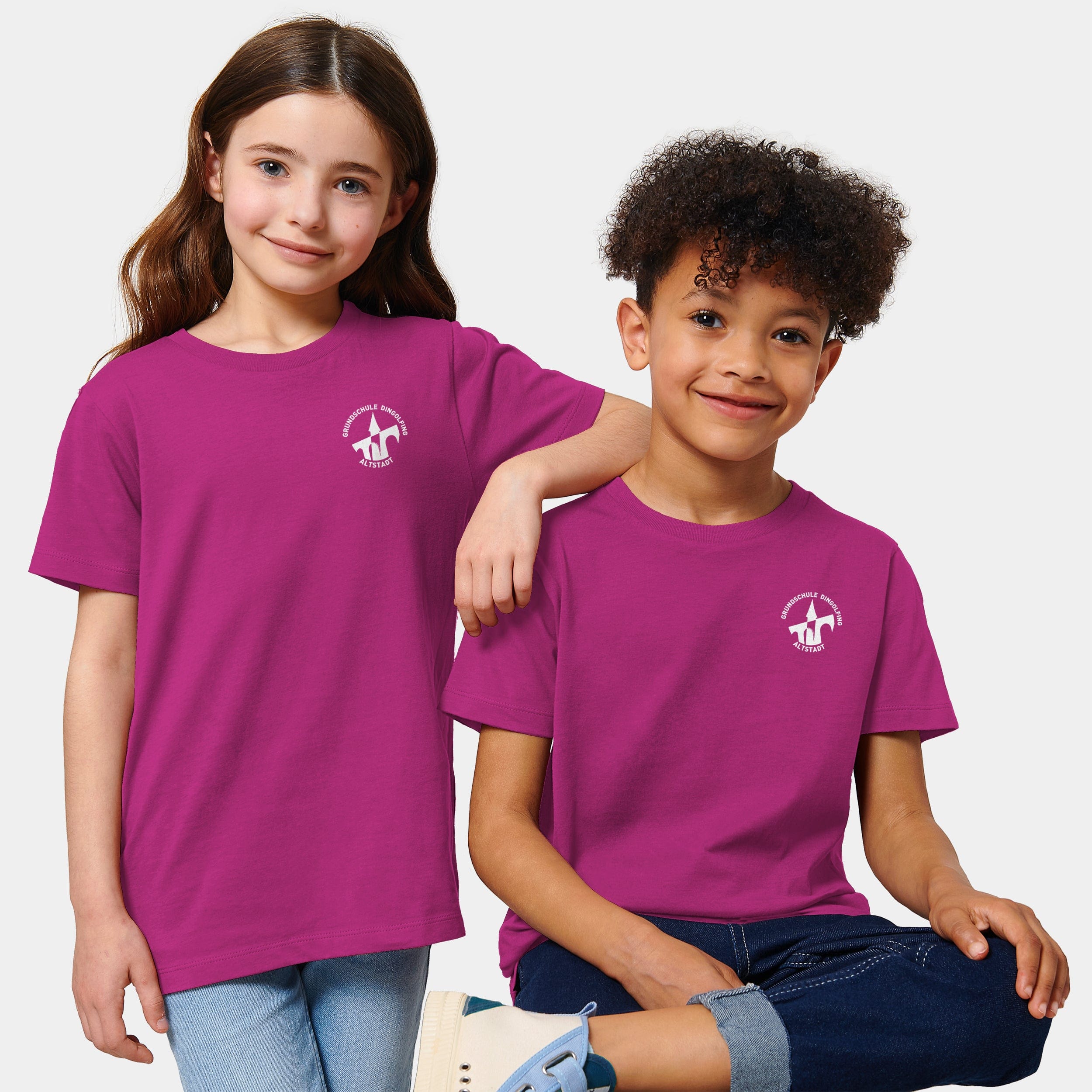 Projekt T-Shirt "Grundschule Altstadt Dingolfing" 98/104 / orchid flower - aus nachhaltiger und fairer Produktion