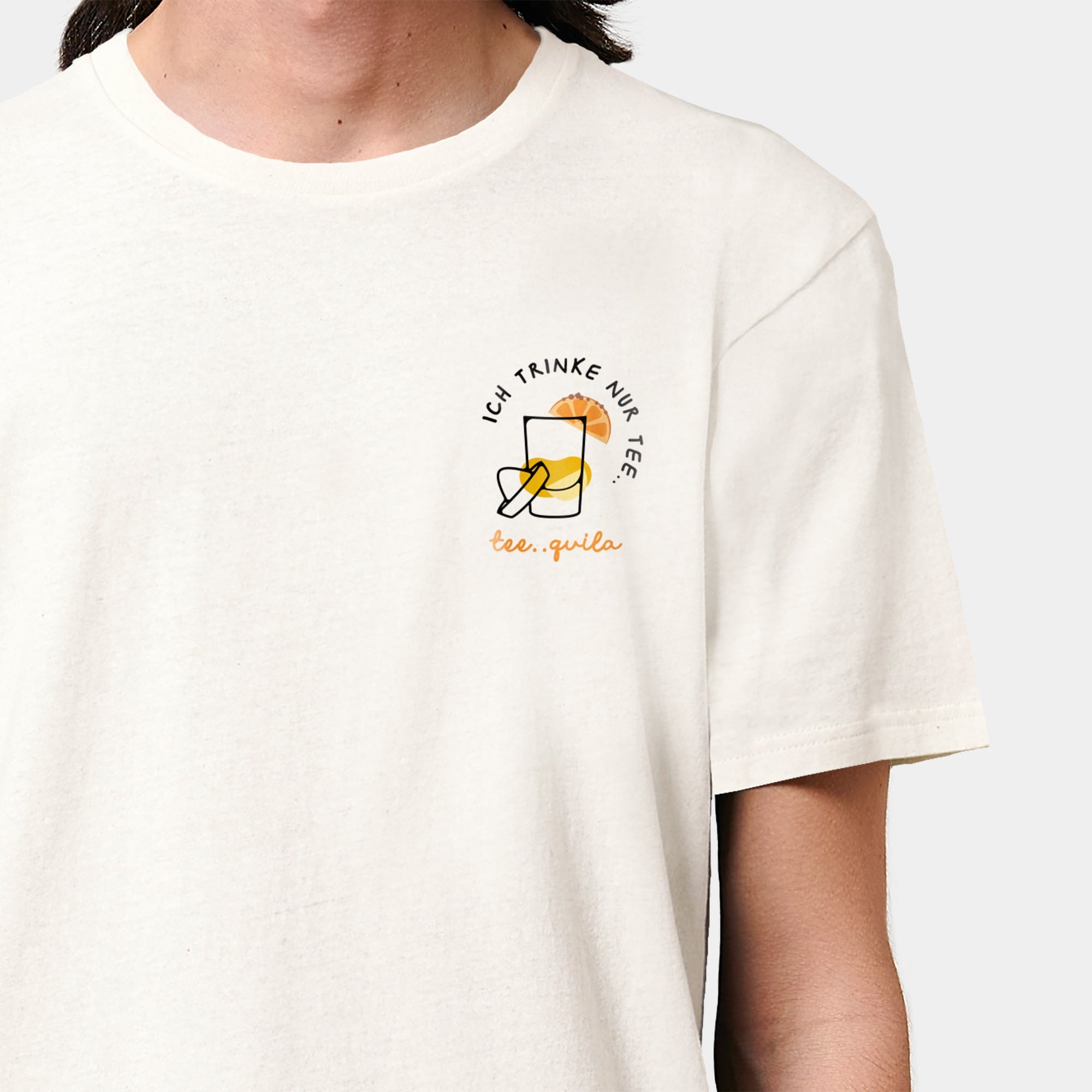 HEITER & LÄSSIG T-Shirt "ich trinke nur tee.. quila" S / RE-weiß - aus nachhaltiger und fairer Produktion