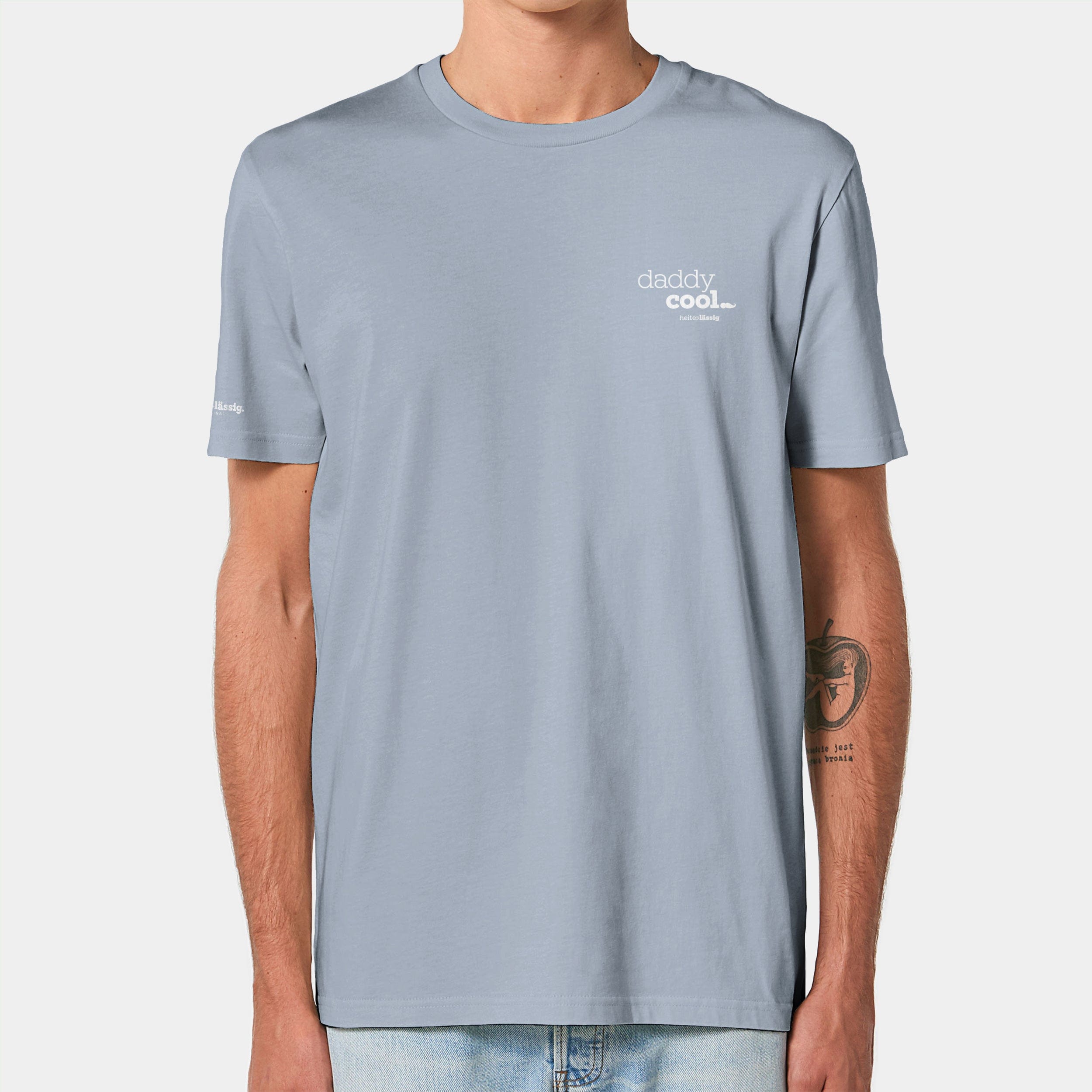 HEITER & LÄSSIG T-Shirt ORIGINAL "daddycool" XXS / serene blue - aus nachhaltiger und fairer Produktion