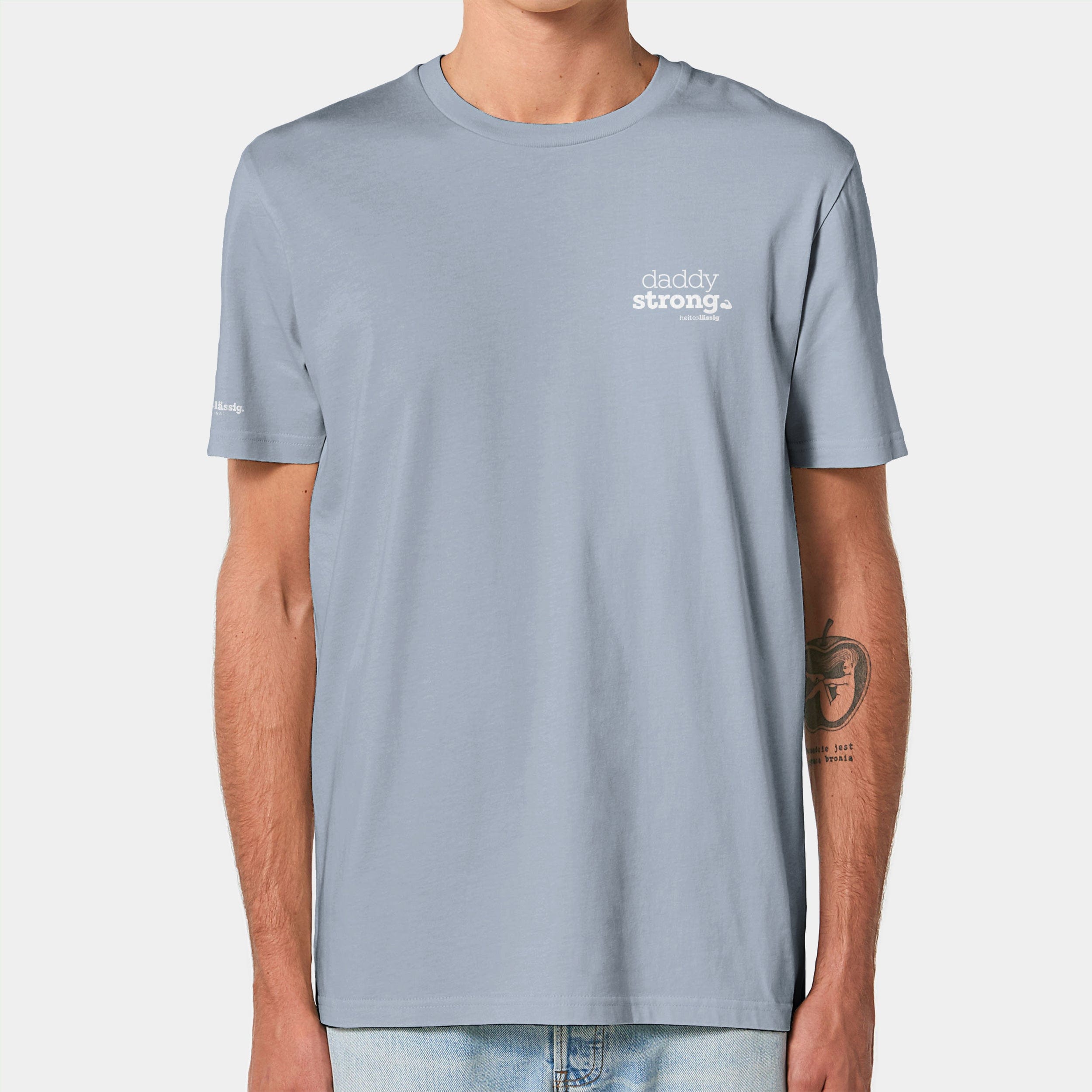 HEITER & LÄSSIG T-Shirt ORIGINAL "daddystrong" XXS / serene blue - aus nachhaltiger und fairer Produktion